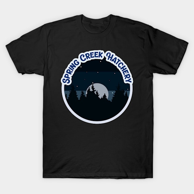 Spring Creek Hatchery Campground Campground Camping Hiking and Backpacking through National Parks, Lakes, Campfires and Outdoors of Washington T-Shirt by AbsurdStore